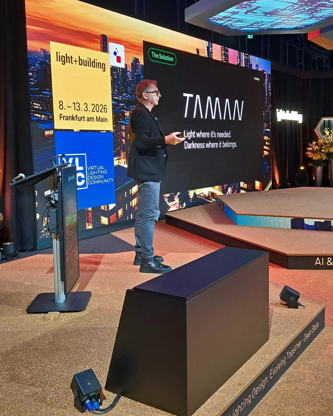 Dean Skira presenting Taman at Light + Building in Frankfurt