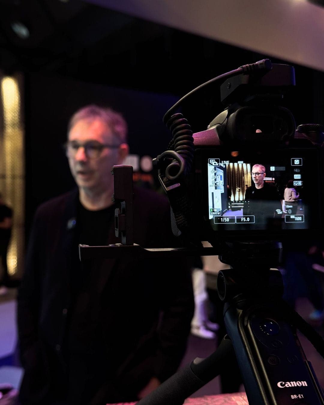 Dean Skira’s talk being filmed at Light + Building, Frankfurt